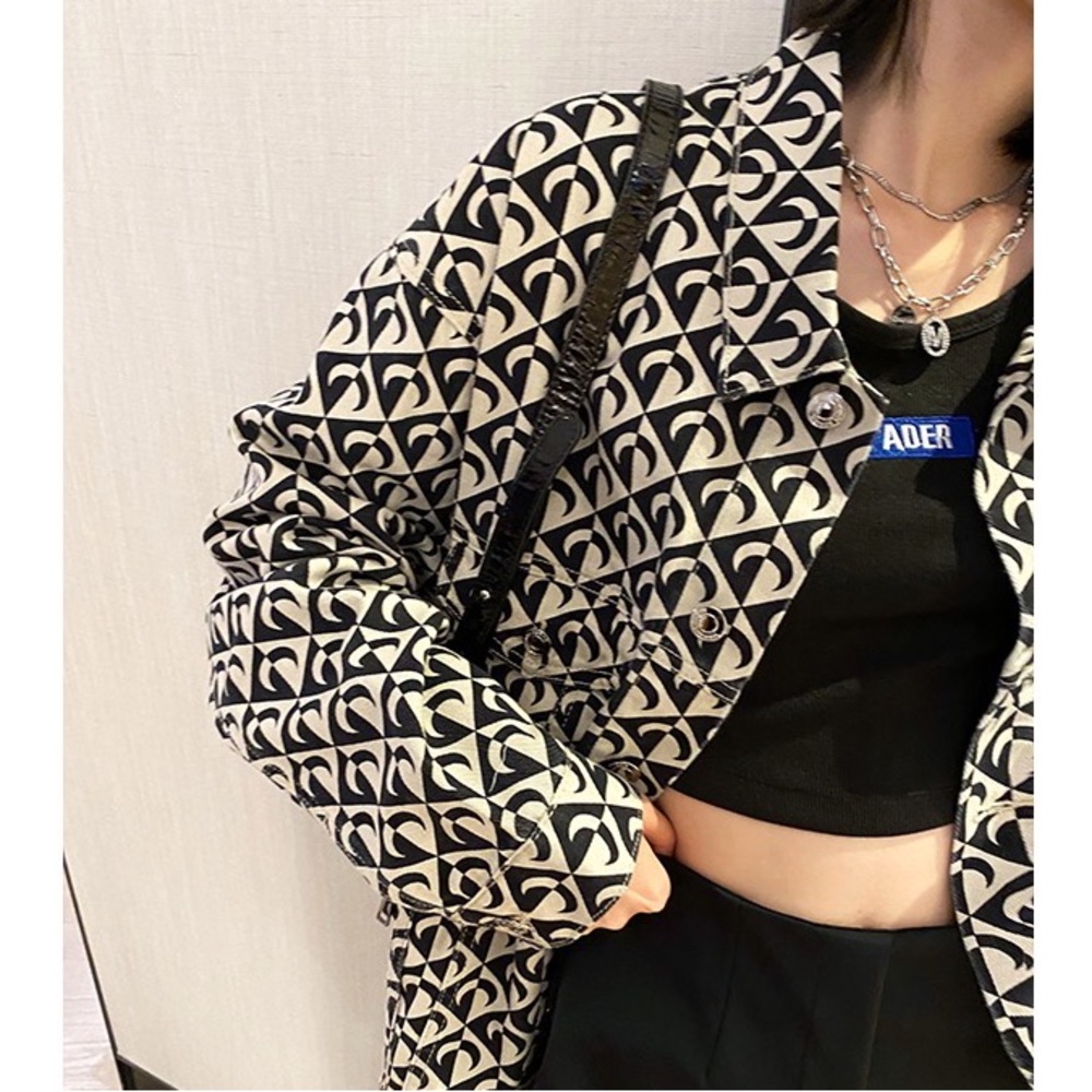 Marine Serre moon patterns denim jacket